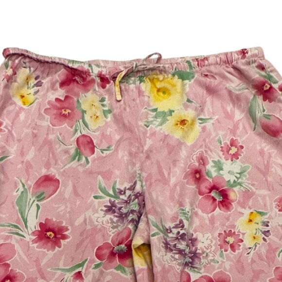 Lauren Ralph Lauren Pink Floral Pajama Set | Cotton Viscose | Size L - Picture 7 of 13